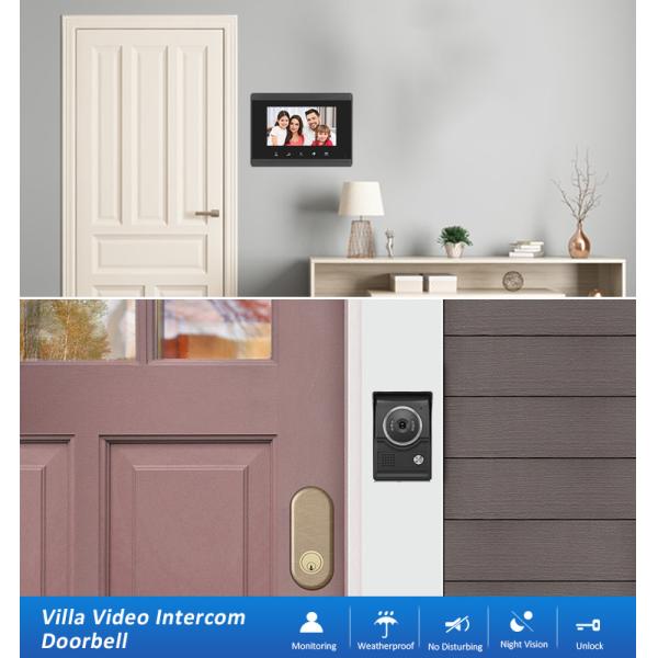 Aluminium Alloy 4 Wire Villa Video Intercom System Color 1000TVL At Door Entry