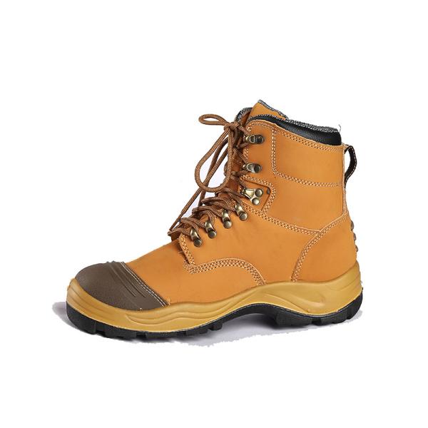 Factory Workshop Waterproof Slip Resistant Work Boots Cowhide Anti Puncture Material