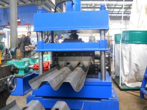 Gearbox Drive  Highway Guard Rail Roll Forming Machine Three Wave W Beam  Line Speed 5-20m/min