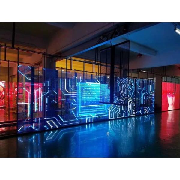 shopping mall Transparent Glass Wall , P3.9mm LED Screen Transparent