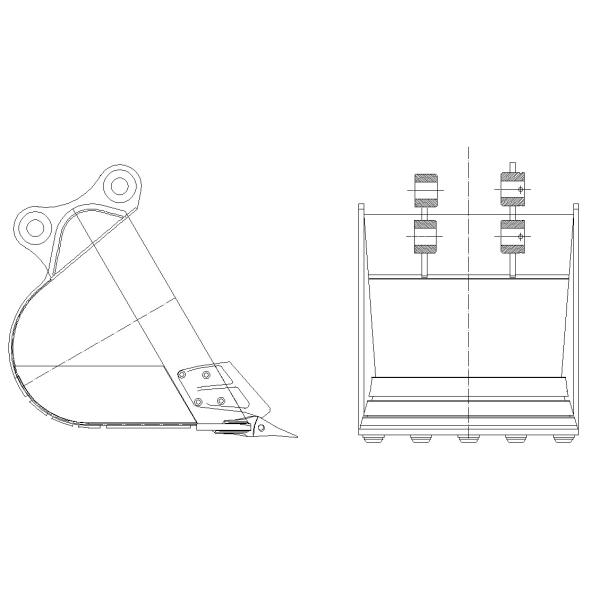 Huitong Excavator Rock Bucket with Reversible Tips, 16T Mining Bucket for Quarry/Demolition, OEM Available
