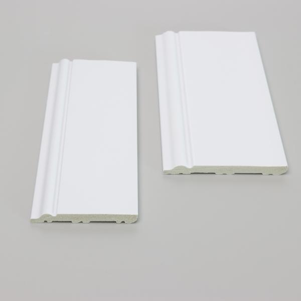 White Decorative Skirting Tile Baseboard Primed Moulding With Led Light