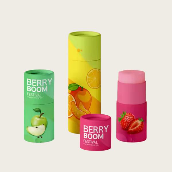 Biodegradable Paper Cans Packaging Custom Cardboard Lip Balm Tube