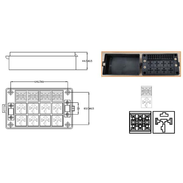 Car Boat Truck Automotive Auto 12 Way Free Combination ATC ATO Blade Fuse 8P Relay Box Block Holder