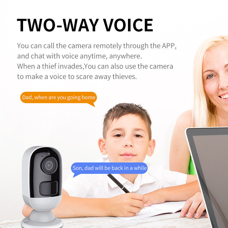 Glomarket Tuya Smart Life App Supported Home Low Power 3MP Battery WIFI Camera Built-In Microphone And Speaker