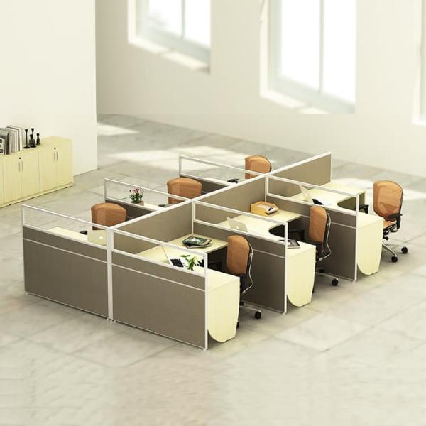 Quality 30mm Office Workstation Desks Grey Color 4 Cubicle Workstation for sale