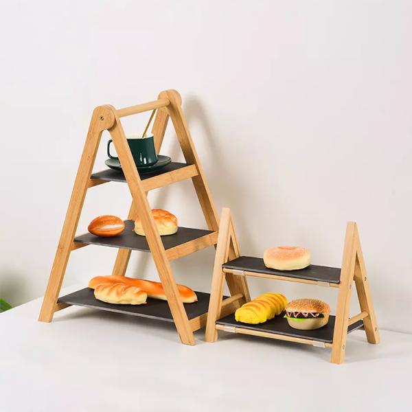 Natural Bamboo Display Stand for Exquisite Party Cakes and Desserts CE / EU Certified