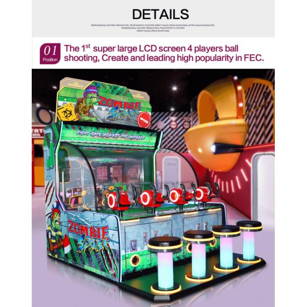 700W Ticket Redemption Game Machine Coin Op Zombie Splash - 4 Players Ball Shooting Game Arcade Machine