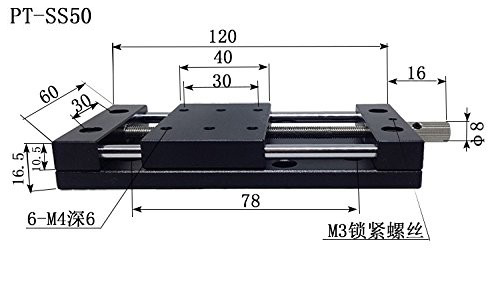 80mm Trip Manual Linear Stage Self Locking One Dimensional