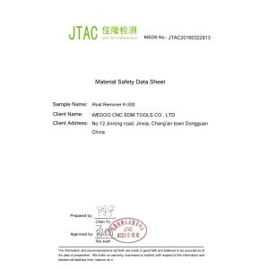 WEDOO CNC EDM TOOLS CO. LTD Certifications