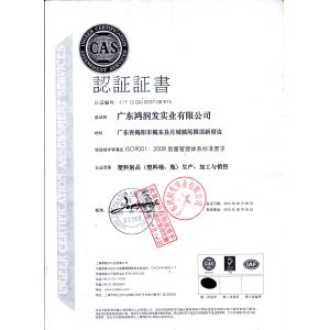Hunan Jieming Plastics Industrial Co., Ltd. Certifications