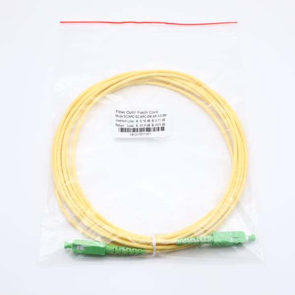 OEM Single Mode 3.0mm Sc Apc To Sc Apc Patch Cords