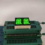 Pure Green Black Face Alphanumeric LED Display 2 Digit 13.8mm 14 Segment