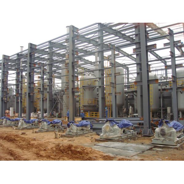 PU Wall Panel Q345 Q235 Steel Frame Building With Galvanized C/Z Purlins