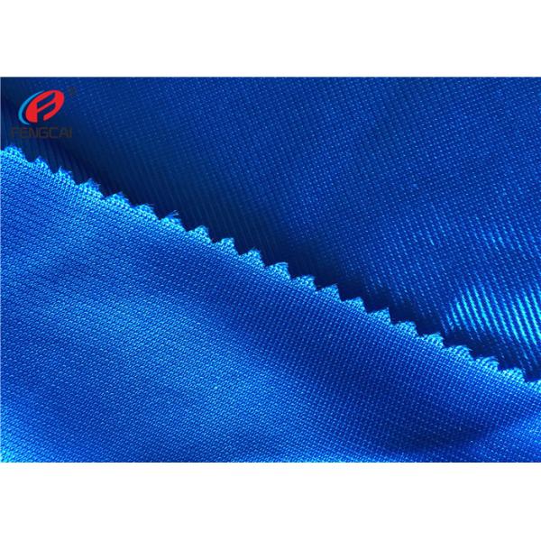 Bright Blue Reflective Dzaale Fabric , Polyester Elastane Fabric For Jersey