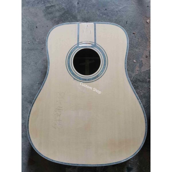 Custom AAAA All Solid Wood Round D Type Body Vintage Acoustic Dreadnought Guitar in Yellow