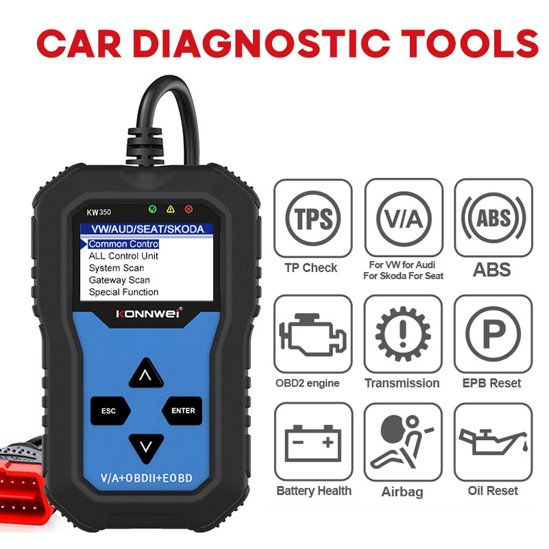 German vehicles Car Diagnostic Code Scanner device KW350 full system OBD2 EOBD protocol
