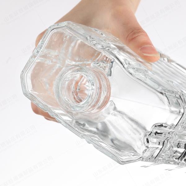 Clear 500ml 50cl Square Glass Gin Bottle Vodka Spirit Liquor Tequila Rum Whiskey with T Cork