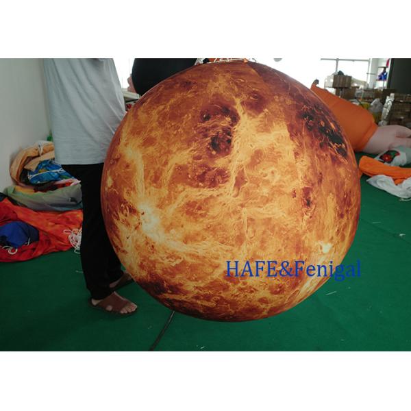 Giant Inflatable Planet With LED Lighting Sun 1-3M Lighting Decoration Supports Customization