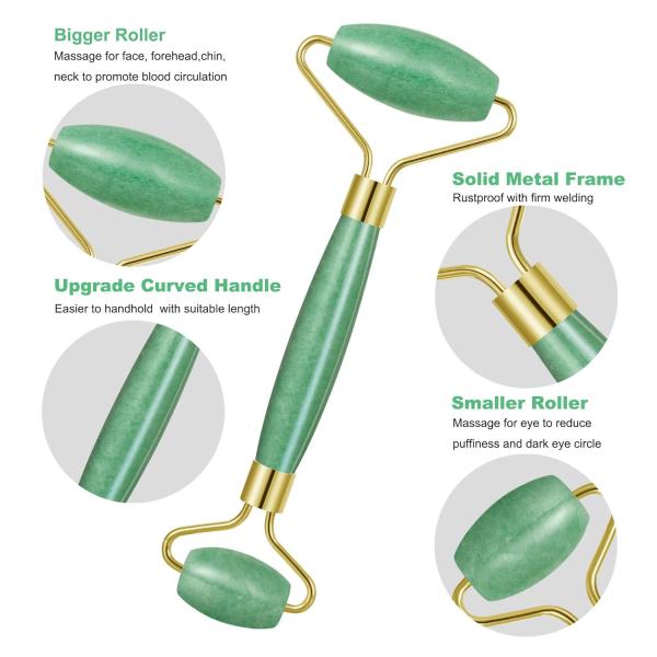 Facial Massage 100% Natural Crystal Green Aventurine Face Jade Roller