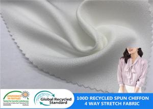 China 100D Spun Chiffon Recycled Polyester Fabric 4 Way Stretch GRS Female Shirt Cloth on sale