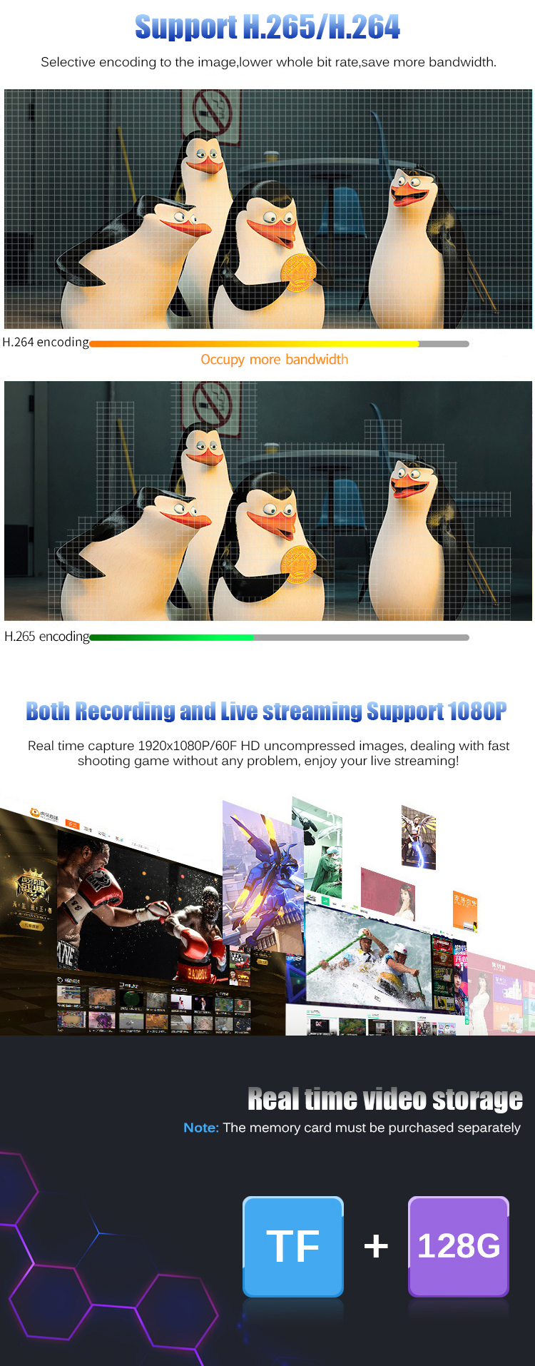 1080P wifi video and audio encoder for live streaming with user-friendly interface