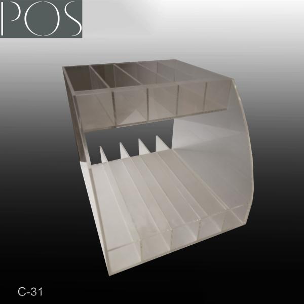 Quality two tiers acrylic counter top display/table acrylic display for sale