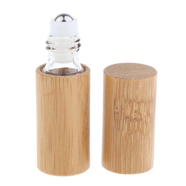 Quality 5ml 2.8 Inch Empty Cosmetic Bottles Bamboo Cosmetic Packaging Oil Roller SGS for sale
