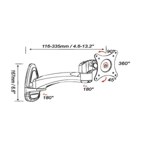 Industrial Laptop Display Wall Rack Equipment Supporting Bracket White / Black Color