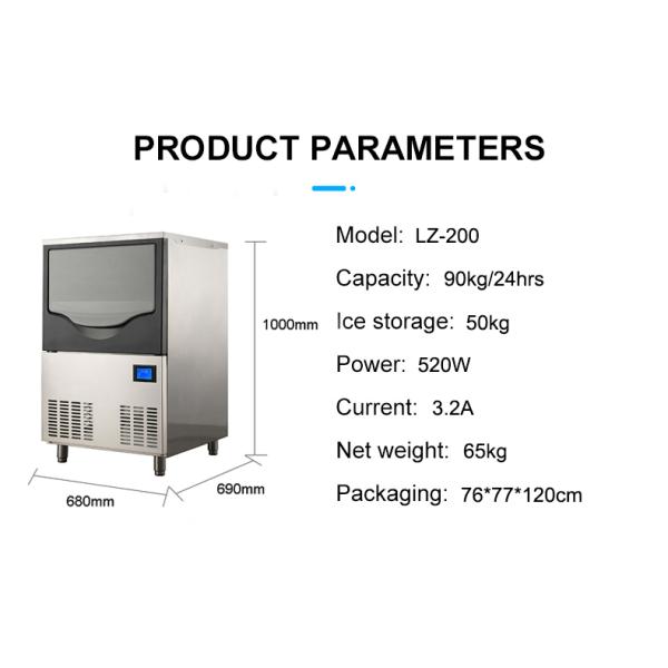 50kg Ice Storage Capacity LZ-200 Commercial Moon Crescent Shape Ice Machine at Discount