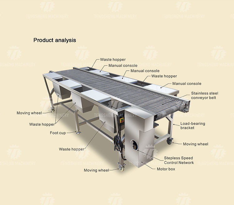 Automatic Vegetable Sorting Machine Selection Table Food Processor