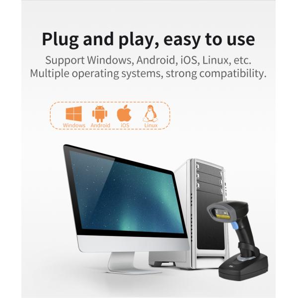 Handheld QR Code Scanner Android Barcode Scanning Gun 1D 2D USB Handheld Barcode Scanner