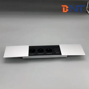 Wholesale 2021 new integrative double slip lid desktop embedded socket with usb from china suppliers