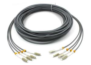 China LC - LC Multimode Fiber Patch Cord , 6 Core Gray Armored Patch Cable For FTTH on sale