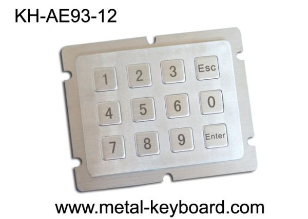 Quality Vandal Proof Numeric Metal Keypad with 12 Keys in 4 X 3 Matrix for Boarding Kiosk for sale