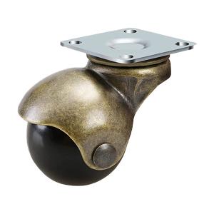 China 1.5 Inch Ball Swivel Plate Caster Wheels Antique Brass For Furniture on sale