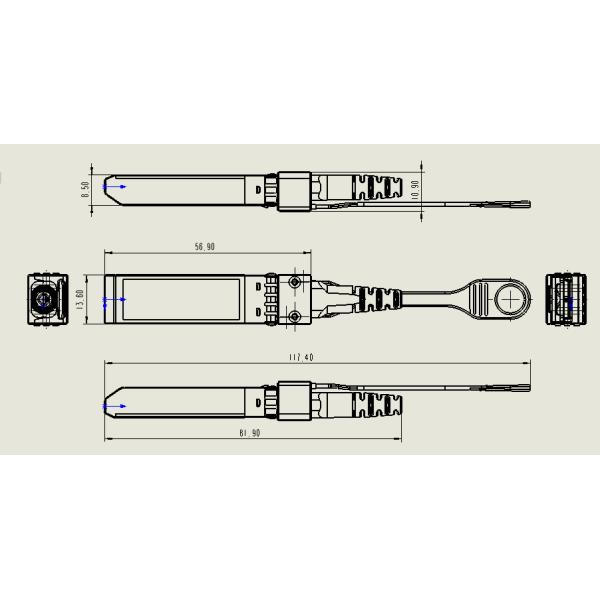 Consumption SFP Optical AOC Patch Cord 100m for Data Transmission in Communication