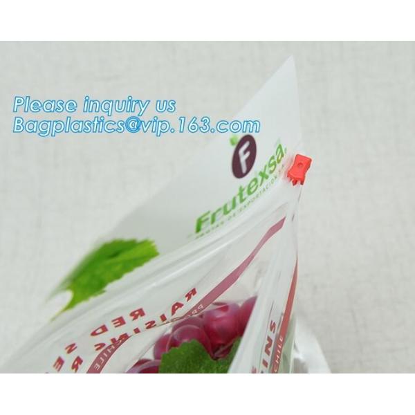 fruit bag with holes sandwich slider zip deli bag, slider zip bag for fresh fruit packaging, grape bag with hole/ slider