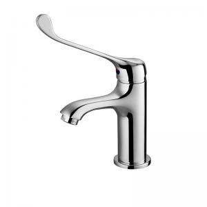 China Bathroom Mixer Taps Washroom Basin Faucet Chrome Single Lever Hot Cold Water Basin Tap on sale