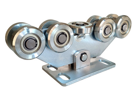 Heavy Duty Iron Silver Chain Link Cantilever Slide Gate Kit 9 Wheel 80x80 Profiled Track 68mm