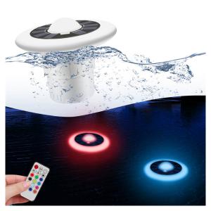 China IP68 Waterproof Remote Chargeable Temperature Display RGB Solar Floating Pool Lights For Swimming Pool Party on sale