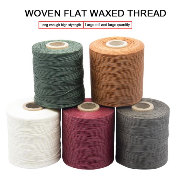 210D/16 Flat Waxed Polyester Thread Cord 1mm for Shoe Manufacturing in Dyed Pattern