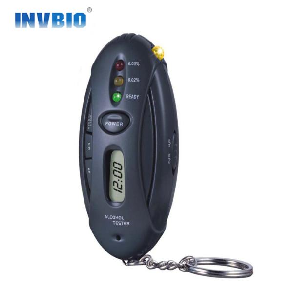 Black Led Lights Show Breathalyzer Alcohol Tester With Timer Quick Response For