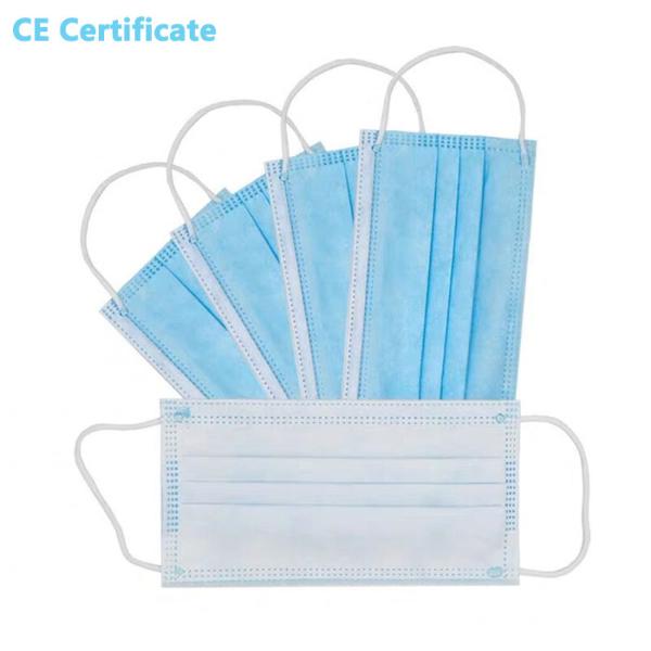 Earloop Adult Disposable Face Mask Anti-Virus , Bulk Dust Masks 50 Pcs / Box