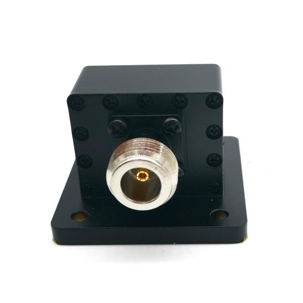 Black Painted N-K Interface Waveguide To Coax Adapter Low VSWR