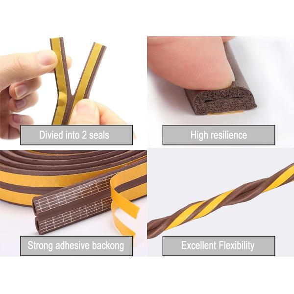 Anti-collision Self Adhesive Weather Strip D P E Window Door Seals Rubber Strip