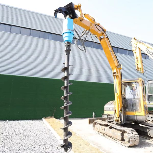 Customized Auger Drilling Machine with Maximum Drilling Depth of 12 Meters Auger Drilling Bits Suitable for Excavator Tools 0.8 Ton/1 Ton/1.2 Ton