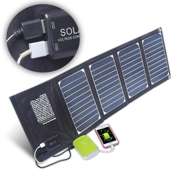 Dual USB Charger 20W Foldable Solar Panel Bag Fold Away Solar Panels Lightweight