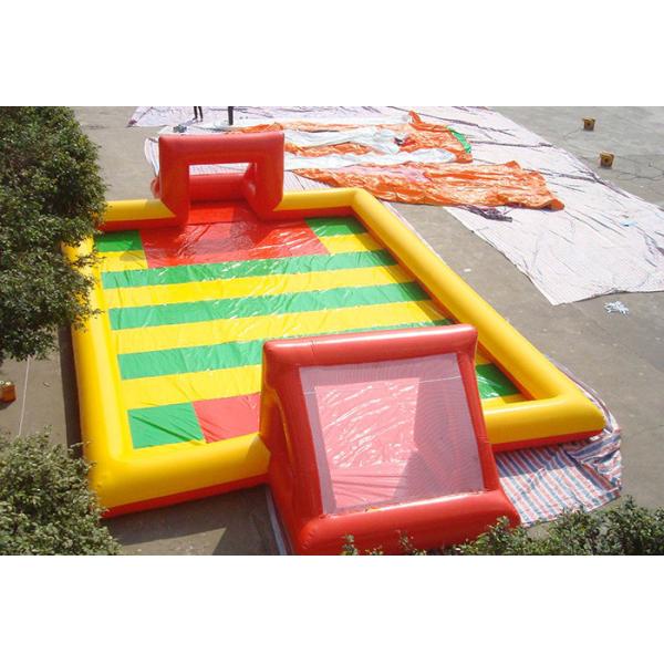 Amazing Sport Game Inflatable Football Field , Colorful PVC Inflatable Football Game Field