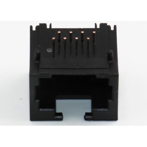 Single Port RJ45 Female Connector , Black Color Modular Rj45 Female Jack